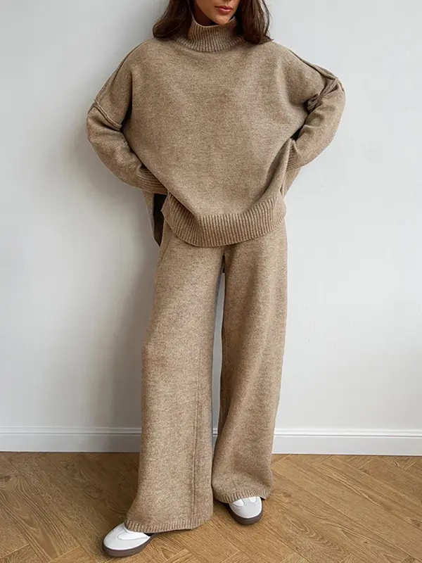 BEATRIX™ – Turtleneck Sweater &amp; Wide Leg Pants Two-Piece Set