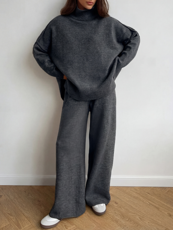 BEATRIX™ – Turtleneck Sweater &amp; Wide Leg Pants Two-Piece Set