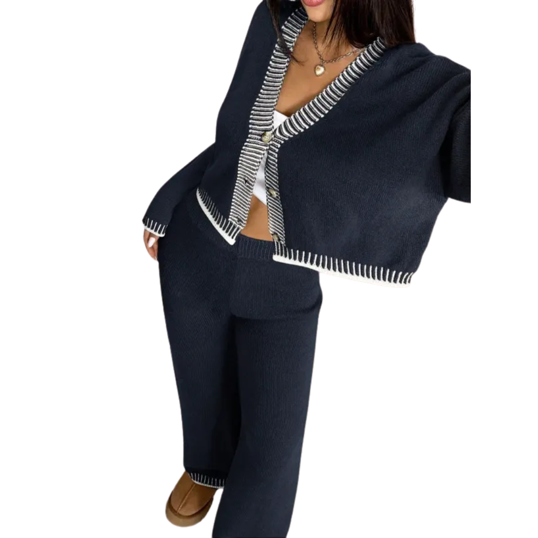 SHAMCEY™ – Striped Printed Cozy Sweater &amp; Pants Set