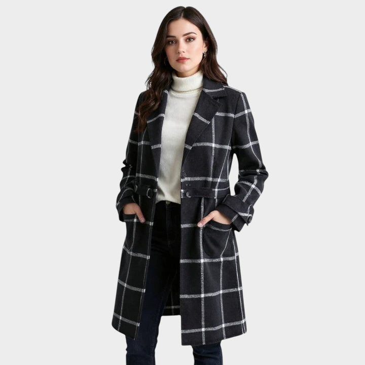 Adriana™ | Cappotto Autunnale a Quadri Classico