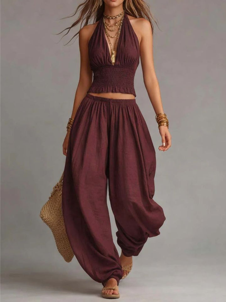 Moretti™ | Set boho con pantaloni harem dal fascino naturale