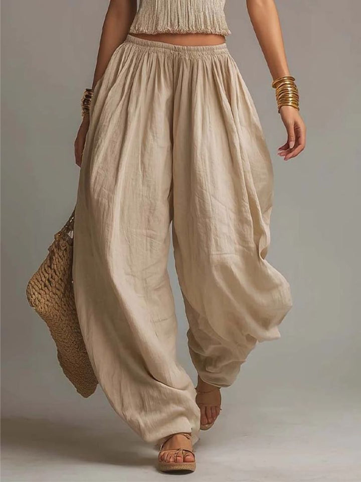 Moretti™ | Set boho con pantaloni harem dal fascino naturale