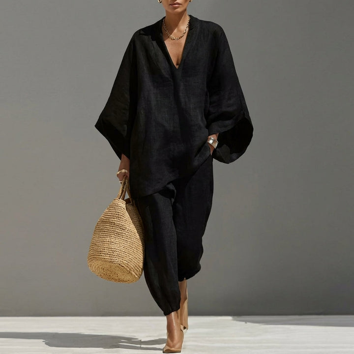 Marina | Completo Casual a Due Pezzi con Collo a V per Donna