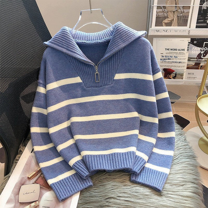 TIANA™ - Chic Striped Long Sleeve Collared Top
