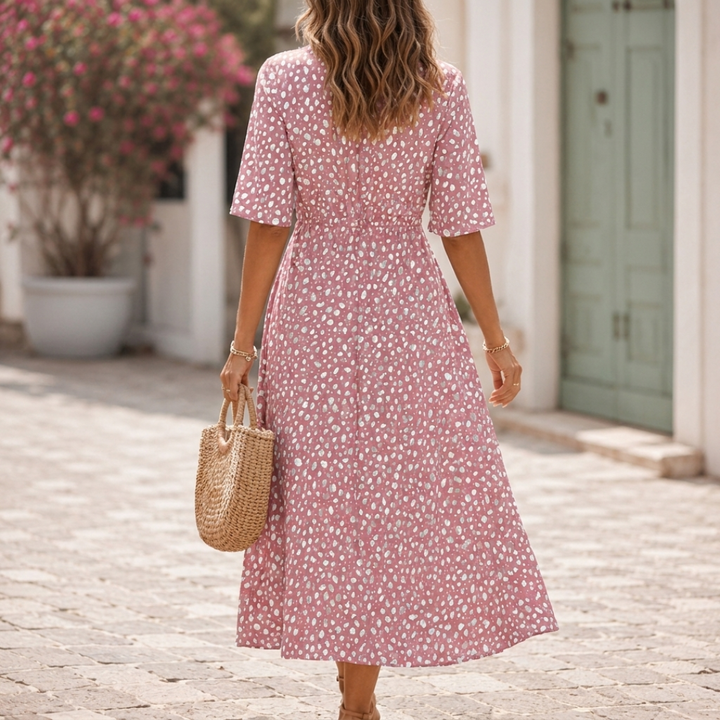 Francesca | Abito Midi Elegante con Design che Nasconde la Pancia