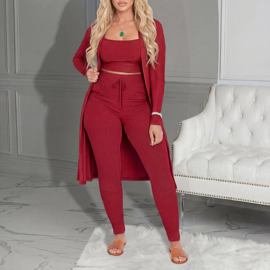 AMARIE™ - Cozy Three Piece Cardigan &amp; Leggings Co-Ord Set