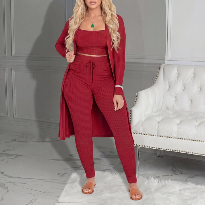 AMARIE™ - Cozy Three Piece Cardigan &amp; Leggings Co-Ord Set