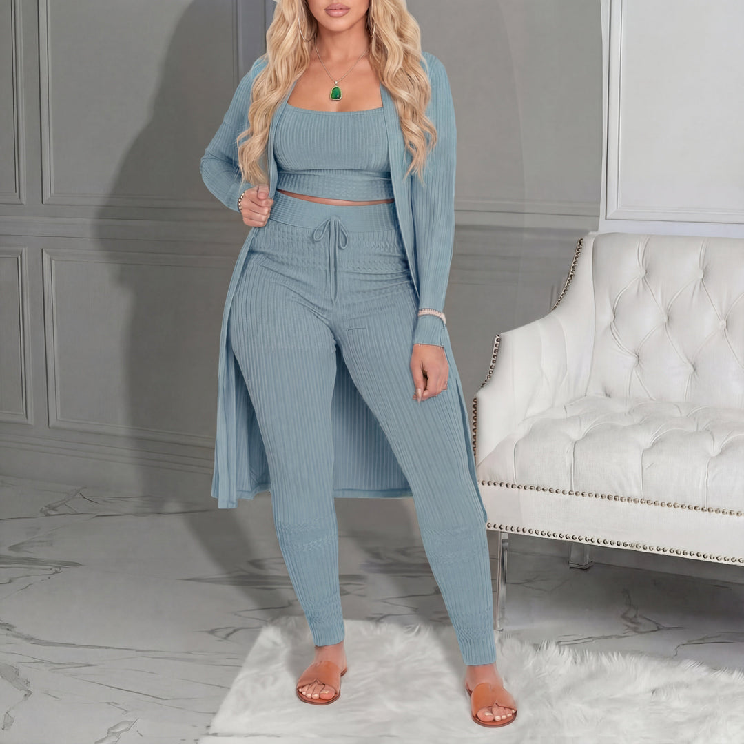 AMARIE™ - Cozy Three Piece Cardigan &amp; Leggings Co-Ord Set