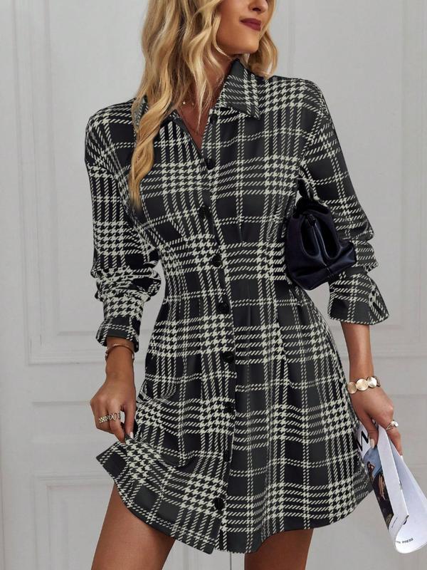MARIA™ - Elegant Slimming Check Dress for Autumn &amp; Winter
