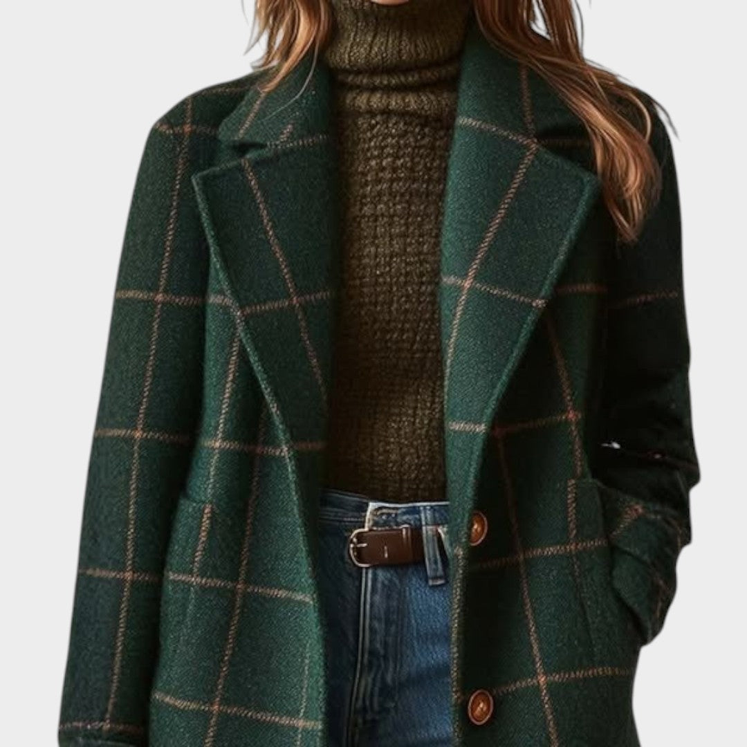 Adriana™ | Cappotto Autunnale a Quadri Classico