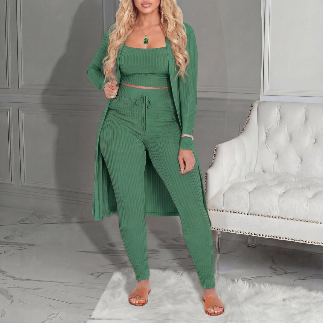 AMARIE™ - Cozy Three Piece Cardigan &amp; Leggings Co-Ord Set