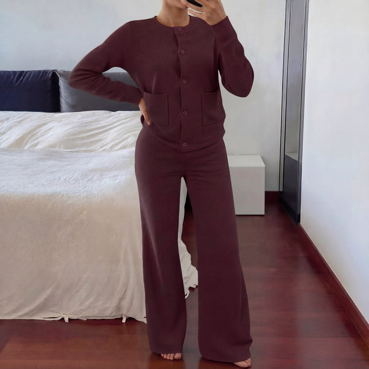 LUCIA™ - Cozy Knit Sweater &amp; Wide Leg Two-Piece Set
